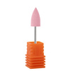 Fresa in gomma rosa a fiamma con gambo argentato G1020K