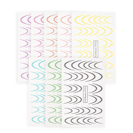 Wassertransfer-Aufkleber für die Nägel mit Farbverlauf / French / Ombre / Französische Smile-Linie – 8er-Set STZ48-STZ55