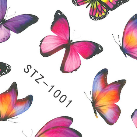 Adhesivos de agua para uñas con motivos de mariposas STZ-1001