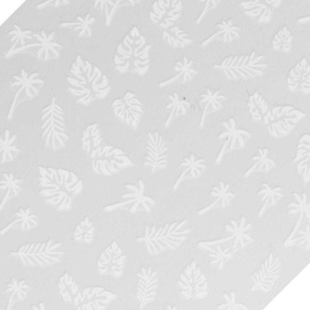 Dünne Nagelsticker – Weiße Blätter R083