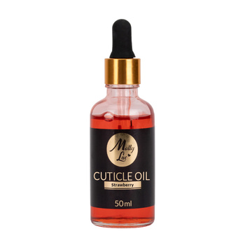 Huile pour cuticules et ongles avec compte-gouttes, parfum fraise, MollyLac, 50 ml