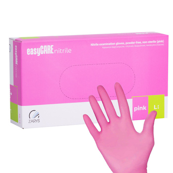 Easycare Nitril-Einweghandschuhe für Diagnose und Schutz, Größe L, rosa, 100 Stück