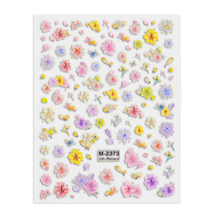 Adhesivos para uñas 5D autoadhesivos con motivos florales M-2373 Molly Nails