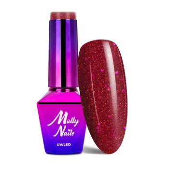 Гібридний лак Molly Nails Bling it on! Red me now 8 г № 506