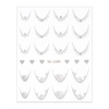 Adesivi per unghie 5D / French / Linea del sorriso francese, 20 pezzi, bianco, SD-2289