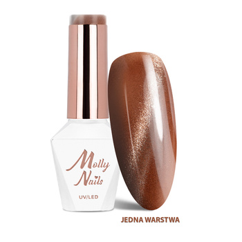 Гібридний лак LED/UV Gel Polish Browns Cat Eye Metallic № 216 MollyNails без HEMA/Di-HEMA, 8 г