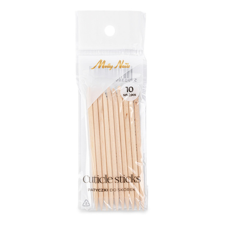 Palillos de madera de naranjo Molly Nails, 10 unidades, 9,5 cm de largo