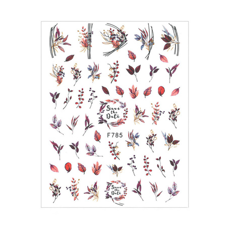Adesivi per unghie con motivo a foglie F785 Molly Nails