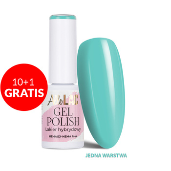 10 + 1 gratis. Esmalte híbrido LED/UV Gel Polish Blues Mint AlleLac sin HEMA/Di-HEMA, 6 g