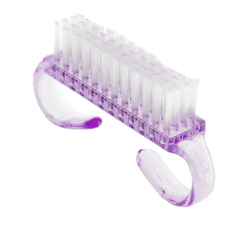 Cepillo para manicura y polvo pequeño violeta