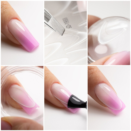 Gradient adhesive nail stickers/French/Ombre/French smile line 23 pcs. white SD-1933