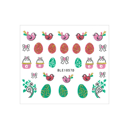 Adesivi 3D per unghie con glitter a tema pasquale BLE 1057D