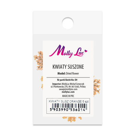 Dried flowers for nail art MollyLac Orange 5 pcs