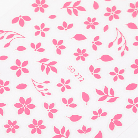 Adhesivos para uñas finos y autoadhesivos con motivos florales SO-272, rosa claro