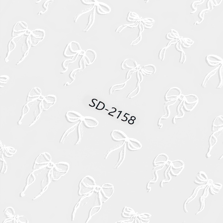 5D Self-Adhesive White Bow Nail Stickers SD-2158 MollyNails