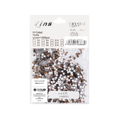Скляні стрази для нігтів SS10 Smoked topaz, приблизно 1440 шт. в упаковці