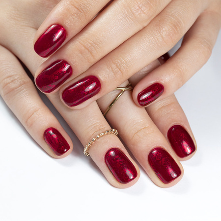 Esmalte híbrido Molly Nails Glamour Women Red Lips sin HEMA ni Di-HEMA, 8 g, n.º 9