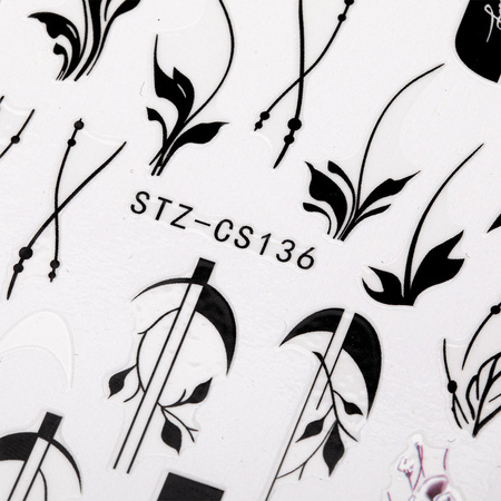Thin self-adhesive nail stickers with plants STZ-CS136