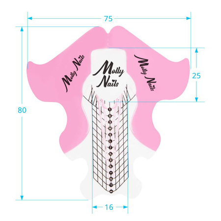 Modelli per l'estensione delle unghie Molly Nails, rosa trasparente, 500 pezzi