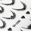 Autocollants pour ongles 5D / French / Ligne du sourire, 20 pièces, noir, SD-2290