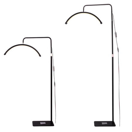 Lámpara LED de belleza de 30 W con arco, de pie, sin sombras, negra HD-M6X