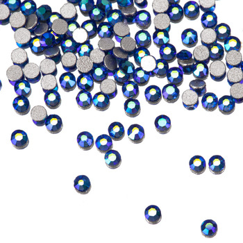 Strass per unghie in vetro SS3 Sapphire AB, circa 50 pezzi.