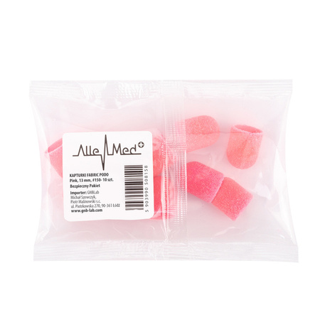 13 mm pedicure caps, 150 grit, 10 pieces, Fabric Podo AlleMed, Pink