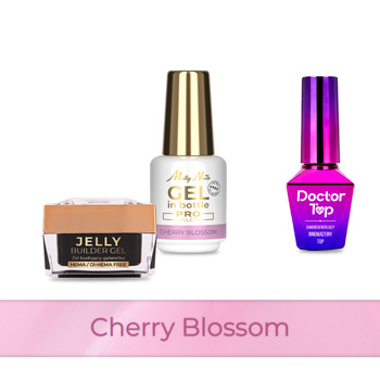Molly Nails PRO MATCH SYSTEM 2+1 Cherry Blossom: 2 geles de base + Doctor Top 10 g