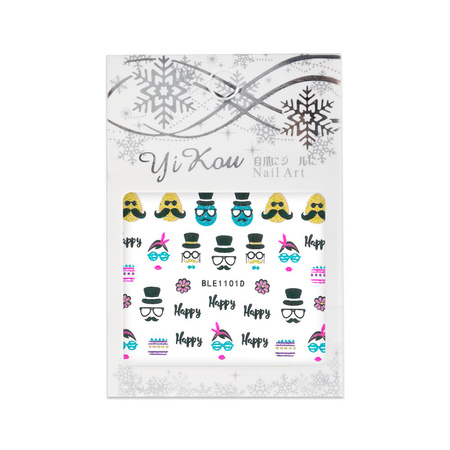 3D self-adhesive glitter Easter nail stickers BLE 1101D