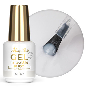 Формуючий гель у флаконі з пензликом Gel in Bottle Molly Nails Pro Salon Milky без HEMA/Di-HEMA, 15 г