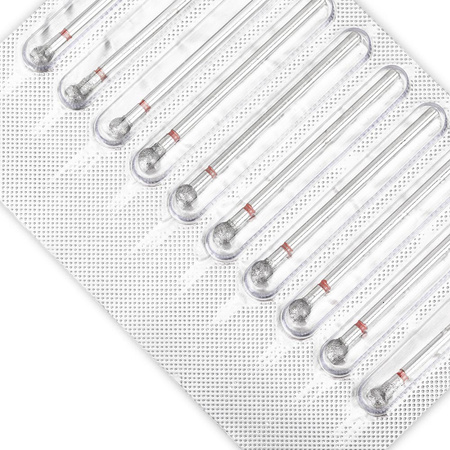 Frez diamentowy kulka 4 mm czerwony delikatny