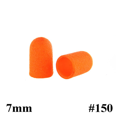 Capuchons pour pédicure 7 mm, grain 150, 100 pièces, ABS Podo Allemed, orange