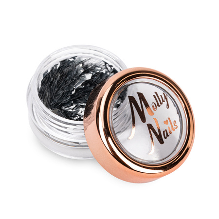 Прикраса для нігтів — срібні голографічні кульки Molly Nails, 2 г