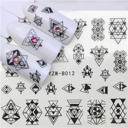 YZW-B012 geometric water decals for nails