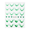 Autocollants pour ongles 5D / French / Ligne du sourire, 20 pièces, vert, SD-2279