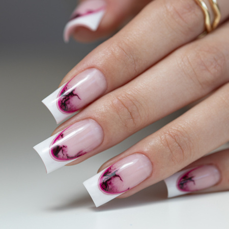 Self-adhesive nail stickers 5D/French/French smile line 20 pcs pink SD-2281