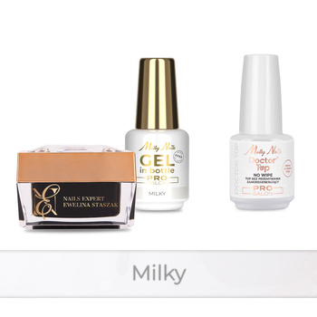 Molly Nails PRO MATCH SYSTEM 2+1 Milky 2 builder gels + Doctor Top 15g