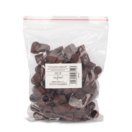 Capuchons abrasifs pour pédicure avec insert en coton, 13 mm, grain 100, marron, AlleMed, 100 pièces