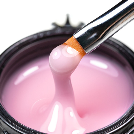 Budujący żel samopoziomujący twardy średniogęsty builder gel self leveling Molly Nails Faded Pink HEMA/Di-HEMA Free 15 g