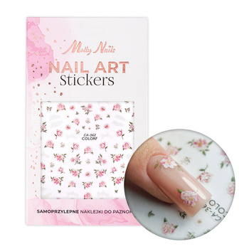 Self-adhesive nail stickers with flowers and inscriptions CA-362 MollyNails
