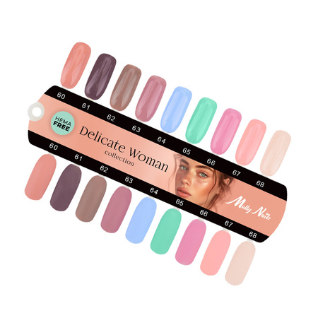 Carta de colores Molly Nails Delicate Woman: brillante y mate, 9 colores