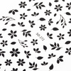 Dünne, selbstklebende Nagelsticker mit Blumenmotiv SO-272, schwarz