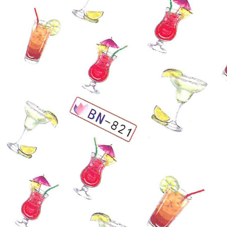 Wassertransfer-Nagelaufkleber „Cocktail“ BN-821