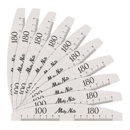 Lima minerale per unghie a forma di barchetta e mezzaluna 100/180 standard MollyNails