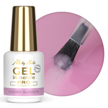 Aufbaugel in der Flasche mit Pinsel „Gel in Bottle“ von Molly Nails Pro Salon Cherry Blossom, HEMA/Di-HEMA-frei, 15 g