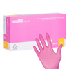 Gants jetables en nitrile à usage diagnostique et de protection Easycare Nitrile Pink, taille M, roses, 100 pièces