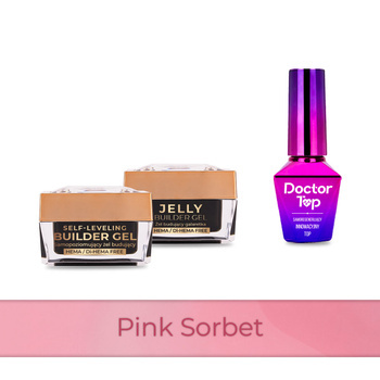 PRO MATCH SYSTEM 2+1 Pink Sorbet: 2 гелі LED/UV по 15 г: Jelly&SelfLeveling; + Doctor Top 10 г БЕЗКОШТОВНО
