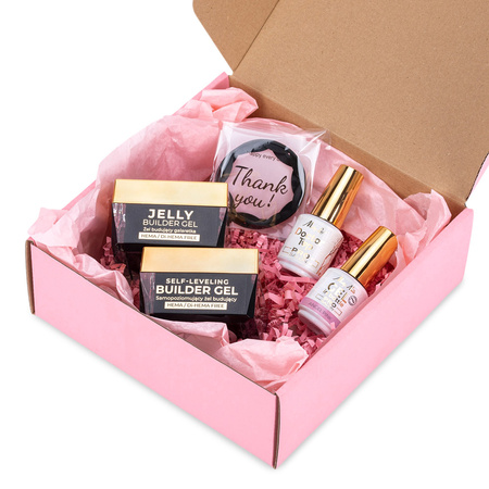 Molly Nails PRO MATCH SYSTEM 3+1 Angel Pink: 3 Aufbau-Gele + Doctor Top 15 g
