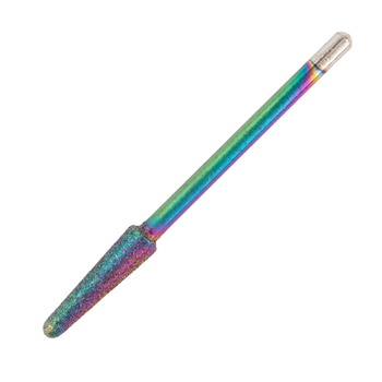Fraise diamantée Unicorn arc-en-ciel cône arrondi vert n° 7