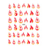 Dünne selbstklebende Nagelaufkleber mit Flammen- und Feuer-Motiven Nr. 1069, rot